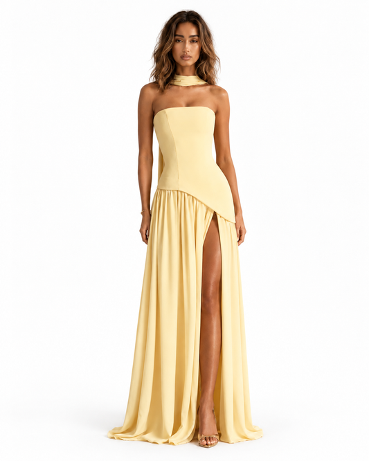 Evie™ | Strapless split maxi dress