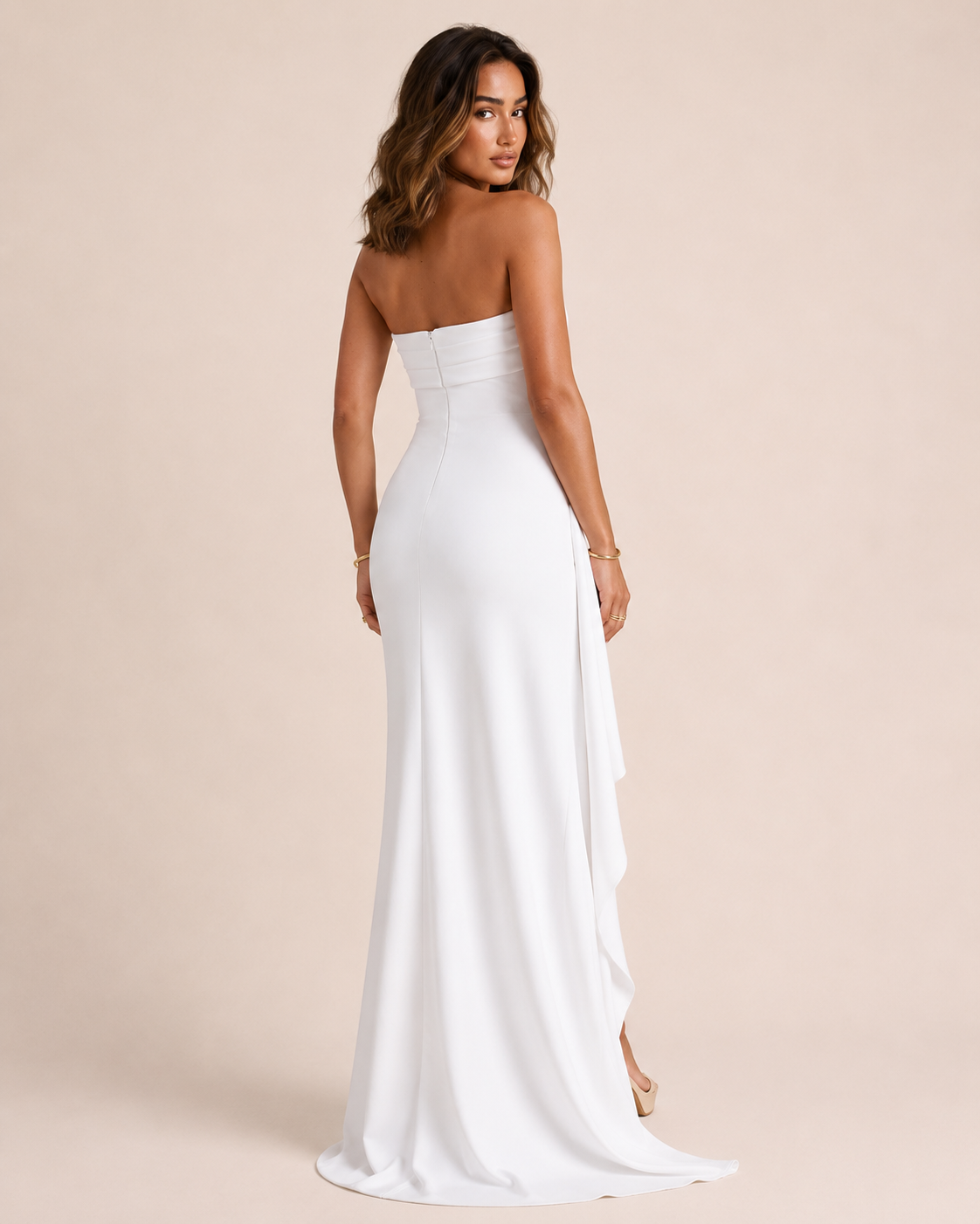 Mila™ | Strapless ruffle maxi dress