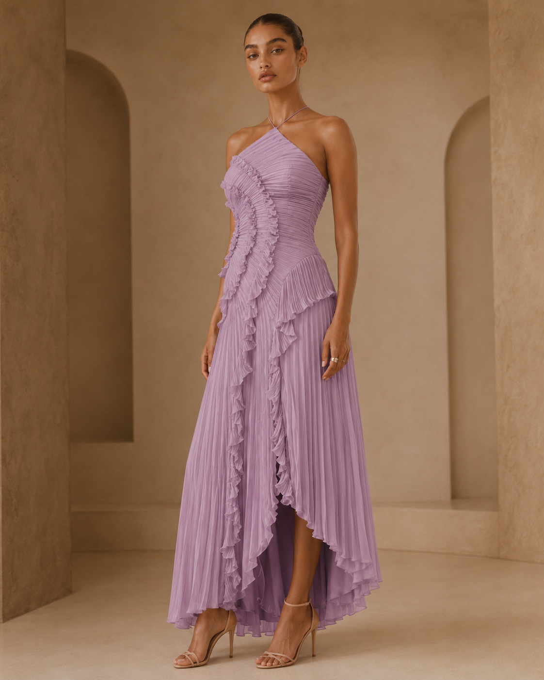 Isla™ | Halter ruffle maxi dress