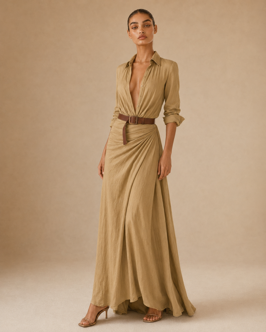 Georgia™ | Belted long-sleeve dress