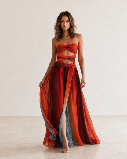 Lily™ | Strapless A-line maxi dress