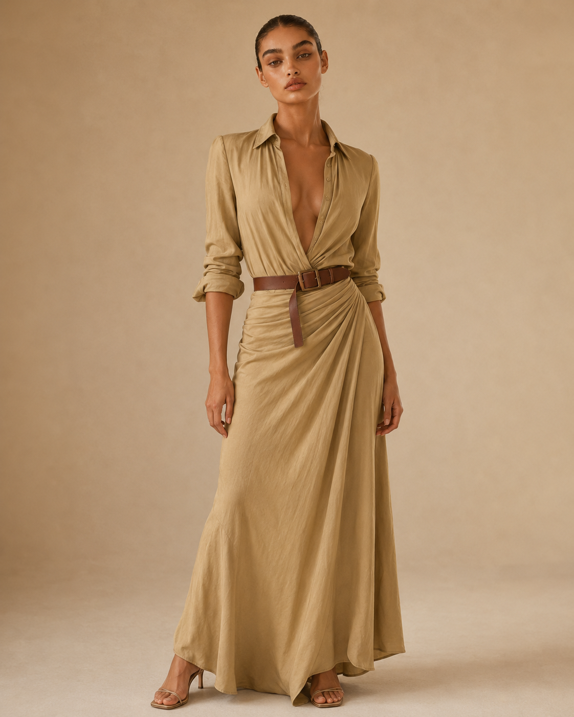 Georgia™ | Belted long-sleeve dress