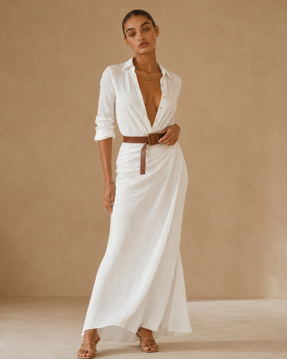 Georgia™ | Belted long-sleeve dress