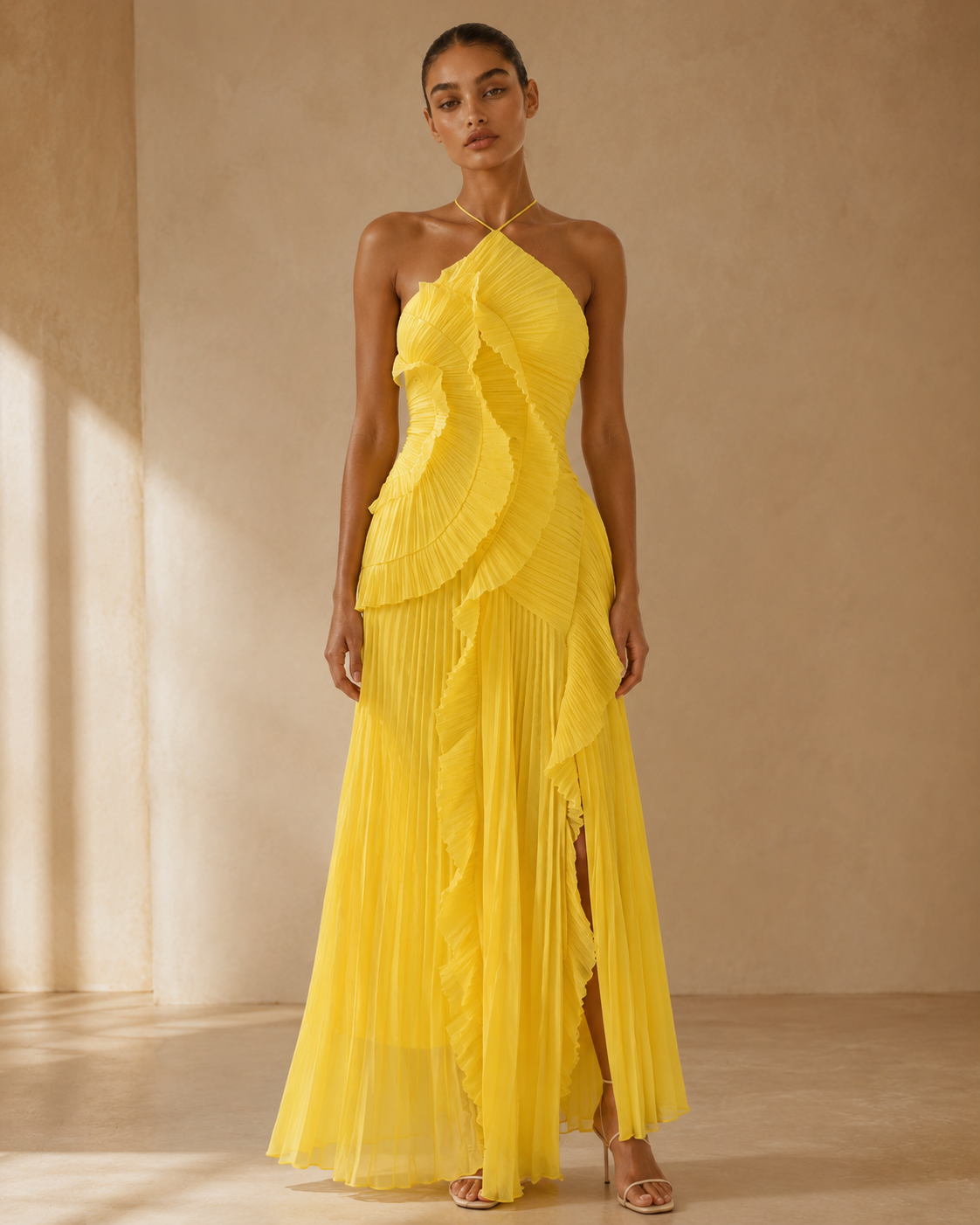 Isla™ | Halter ruffle maxi dress