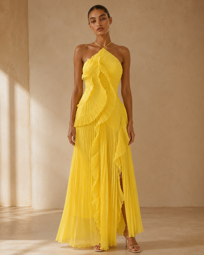 Isla™ | Halter ruffle maxi dress