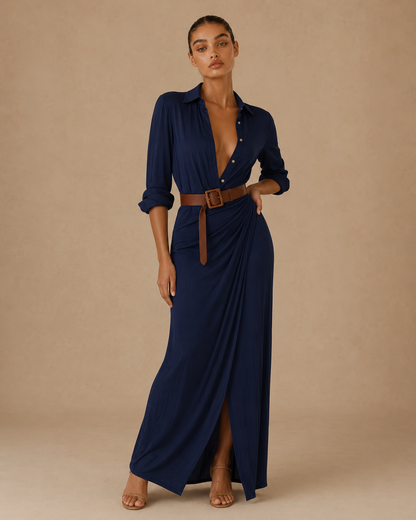 Georgia™ | Belted long-sleeve dress