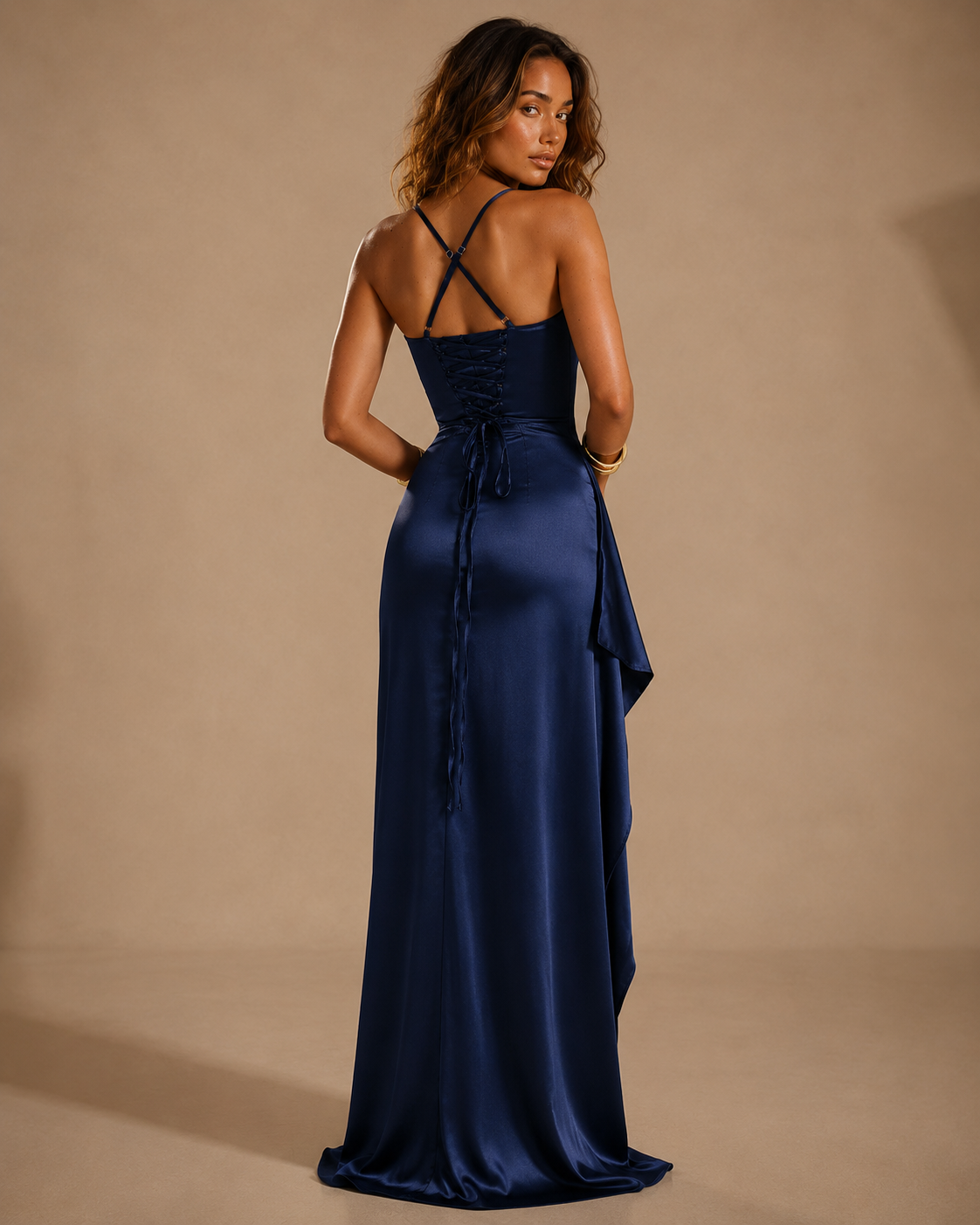 Chloe™ | Draped satin maxi dress