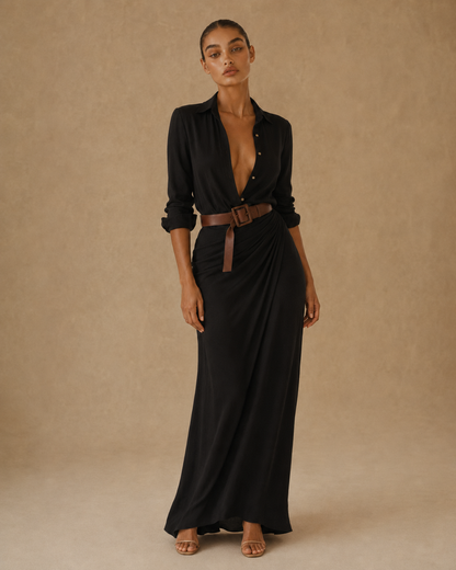 Georgia™ | Belted long-sleeve dress