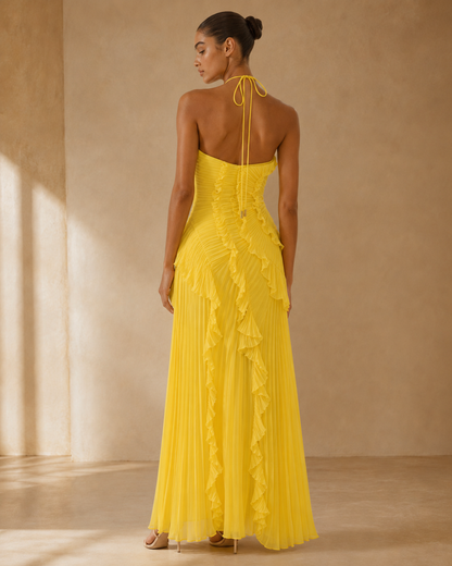 Isla™ | Halter ruffle maxi dress