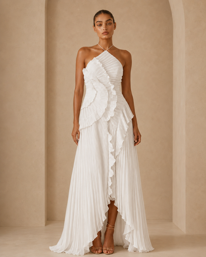 Isla™ | Halter ruffle maxi dress
