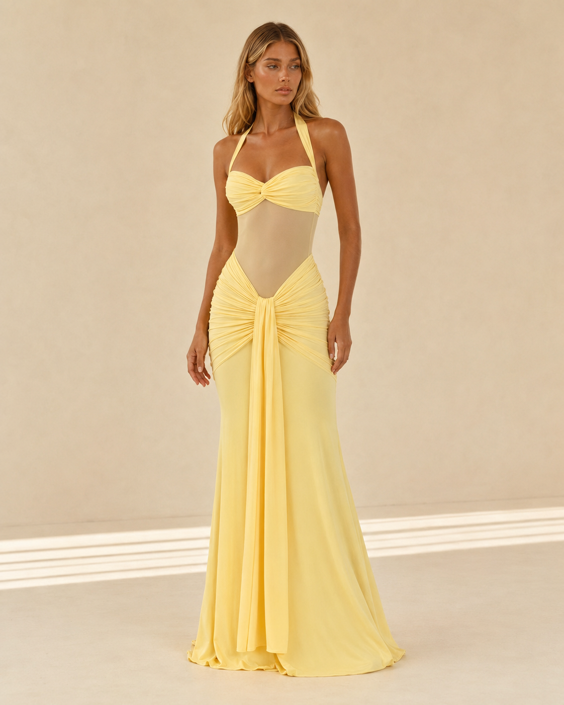 Scarlett™ | Mesh panel maxi dress