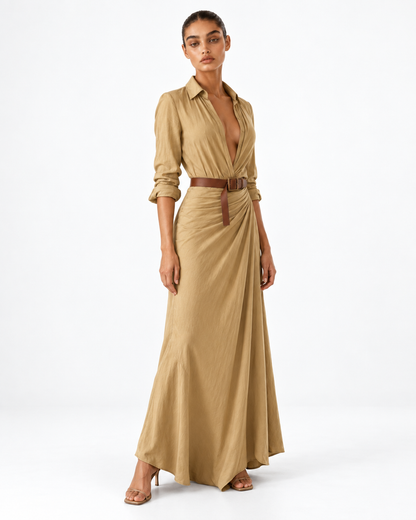 Georgia™ | Belted long-sleeve dress