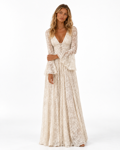 Phoebe™ | Lace long-sleeve maxi dress