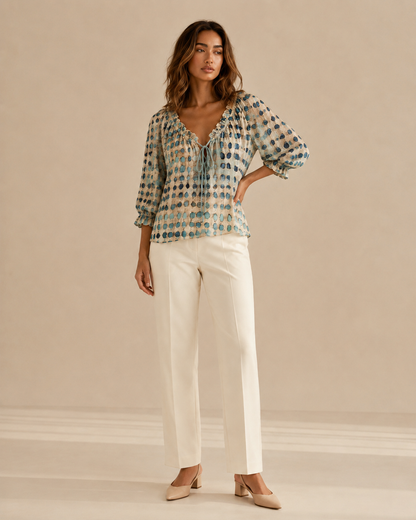 Florence™ | Elegant V-neck blouse