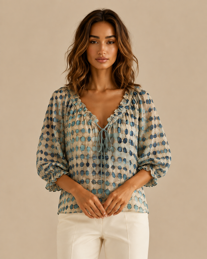 Florence™ | Elegant V-neck blouse