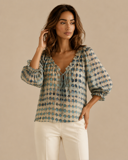 Florence™ | Elegant V-neck blouse