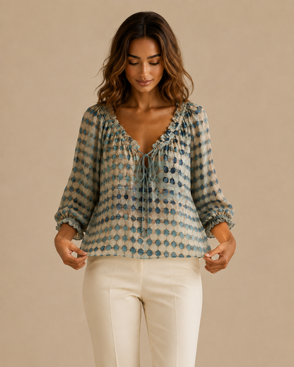 Florence™ | Elegant V-neck blouse