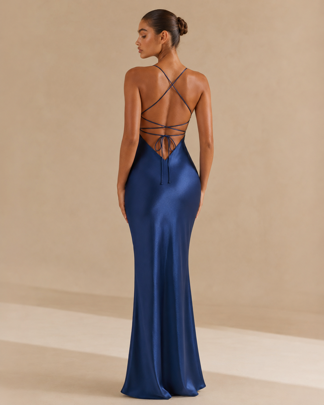 Amelie™ | Backless satin maxi dress
